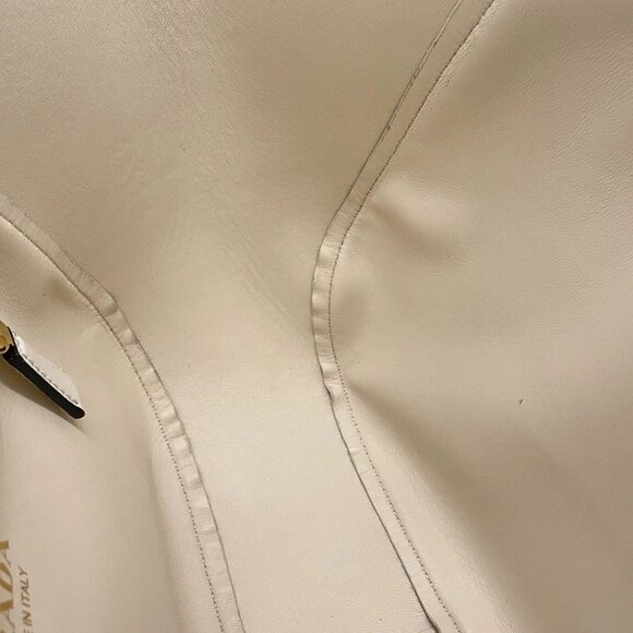 PRADA Tote Bag Leather White 1BG483 - Picture 12 of 14